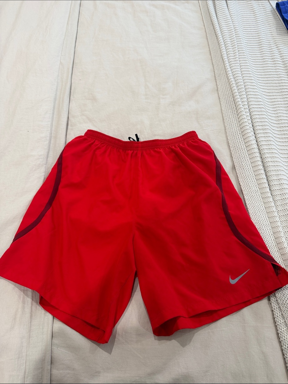 Nike Men’s Red Athletic Training Shorts with Contrast Trim